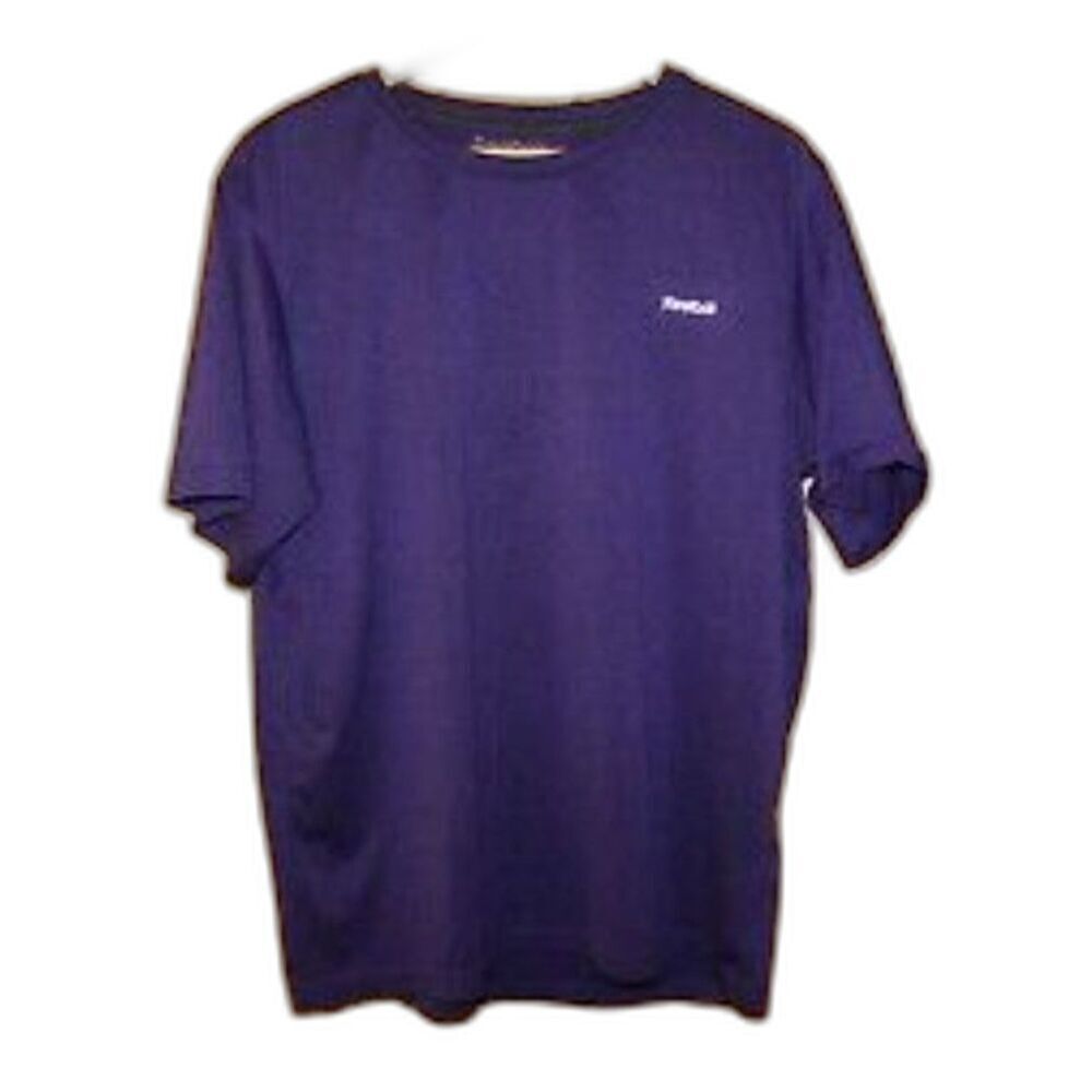 Reebok T-Shirt Men's Purple Gray Logo Athletic Quick Dry Short Sleeve